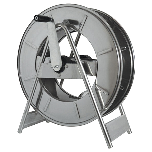 Tambur cu actionare manuala si suport podeea din inox pentru furtun 80 m, AVM9110 400, Ramex