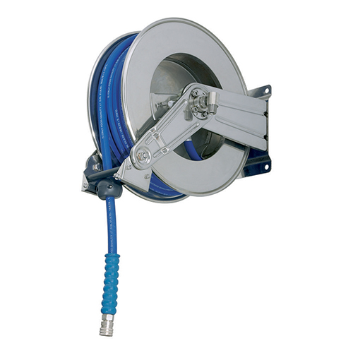 Tambur retractabil din inox pentru furtun 15 m, AV1000, Ramex inox aisi 304