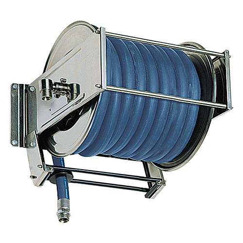 Tambur retractabil din inox pentru furtun 30 m, AV5000 BK, Ramex