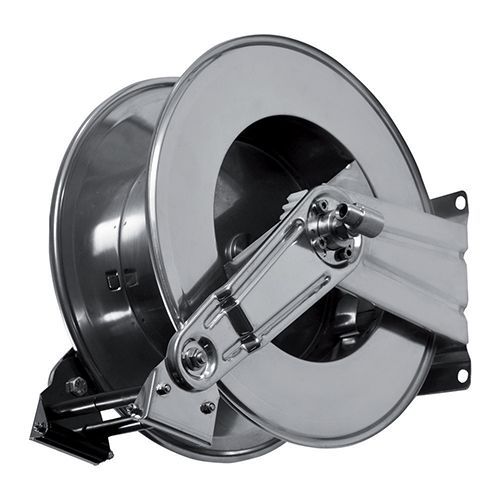 Tambur retractabil din inox pentru furtun 8-13 m, HR813, Ramex