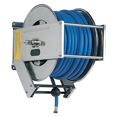 Tambur retractabil din inox pentru furtun 18 m, AV2300 BK, Ramex