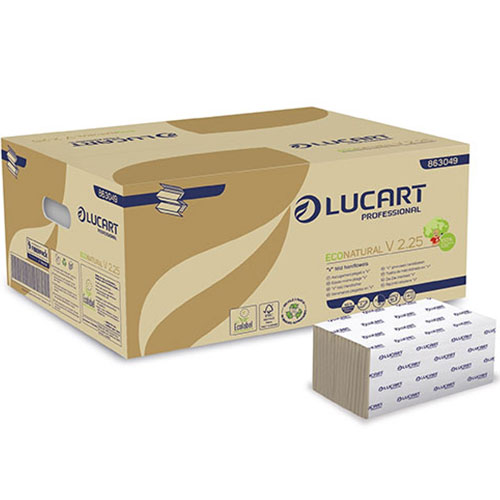 Prosoape de maini din hartie, pliate in V, EcoNatural V2.25, Lucart