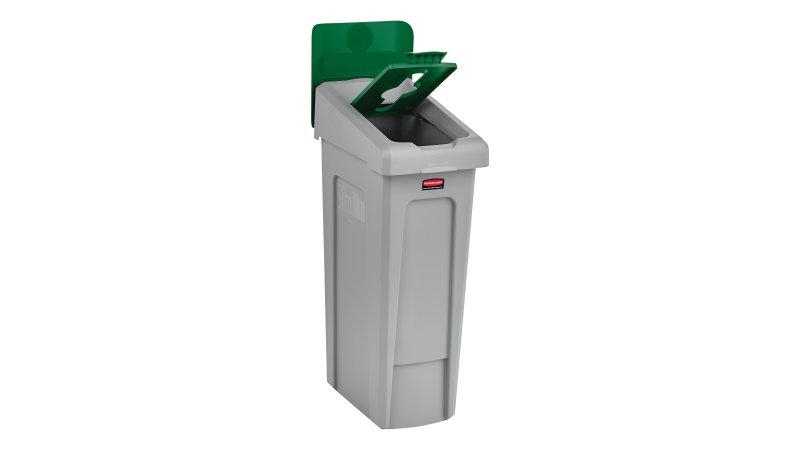 SJRS - Capac cu insertie pentru deseuri mixte, verde, Rubbermaid