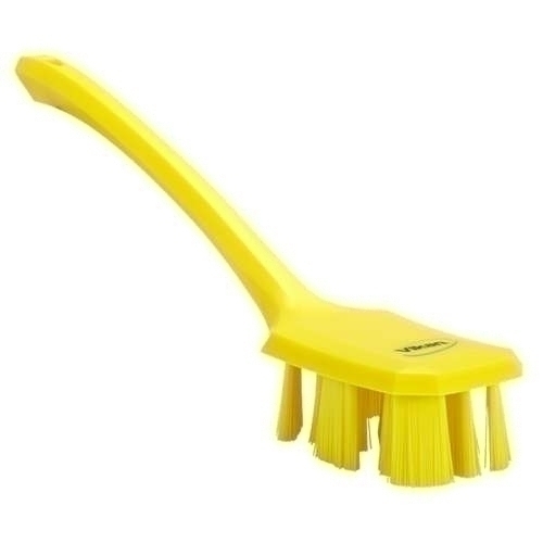 Perie UST cu maner lung si peri duri 395 mm,  Vikan 395 mm galben 