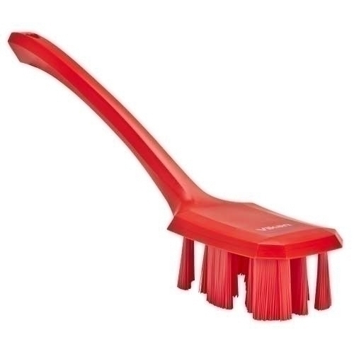Perie UST cu maner lung si peri duri 395 mm,  Vikan 395 mm rosu 