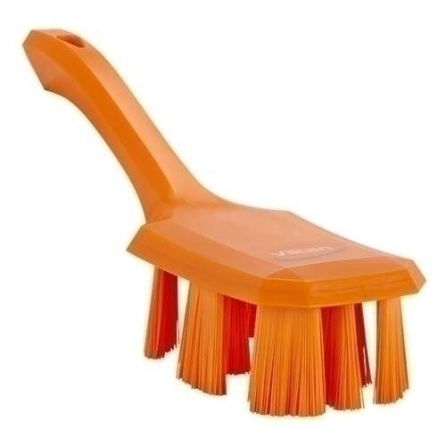 Perie UST cu maner scurt si peri duri 260 mm. Vikan, roz portocalie 