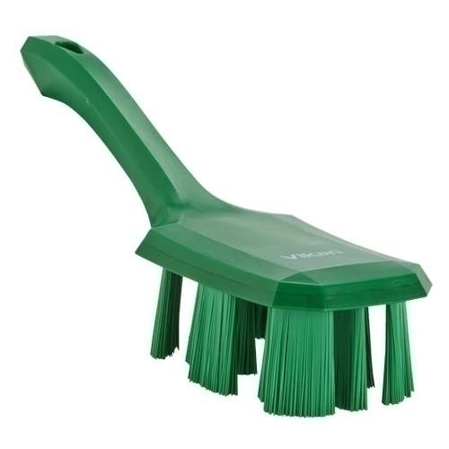 Perie UST cu maner scurt si peri duri 260 mm. Vikan, roz verde 