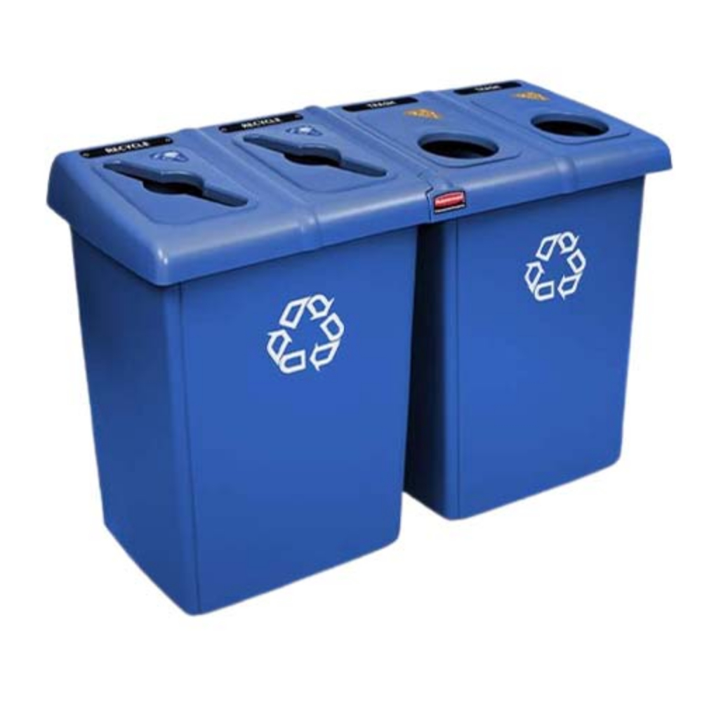 Statie reciclare deseuri Glutton 348 L, albastra, Rubbermaid