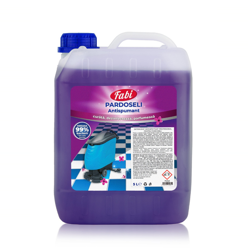 Detergent dezinfectant antispumant pentru pardoseli, 5 L, Fabi