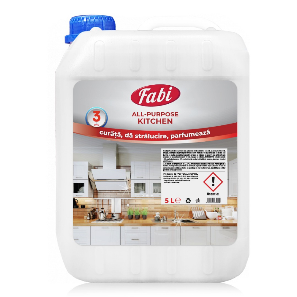 Detergent pentru suprafete bucatarie, 5 L, Fabi