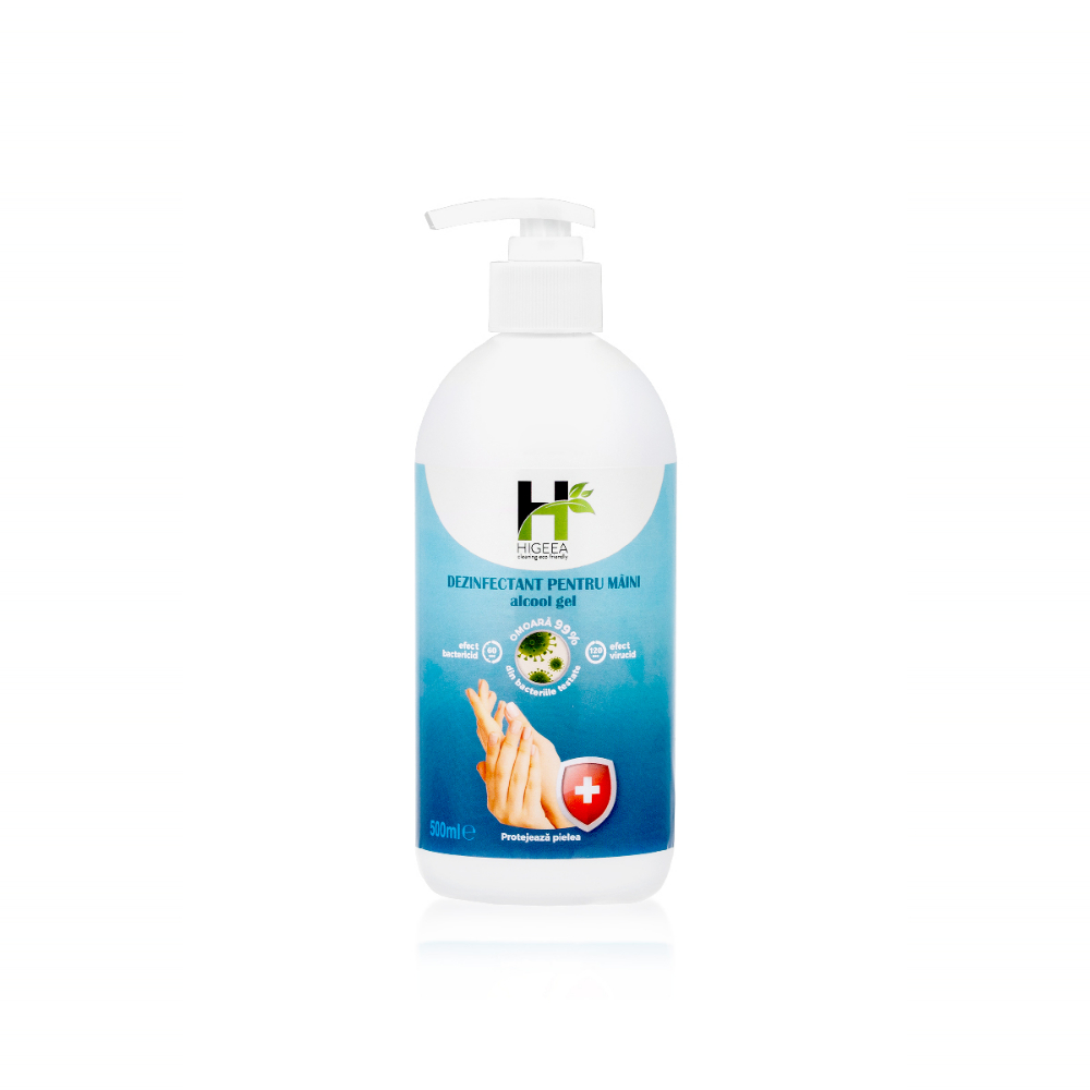 Dezinfectant pentru maini pe baza de alcool, 500 ml - Higeea