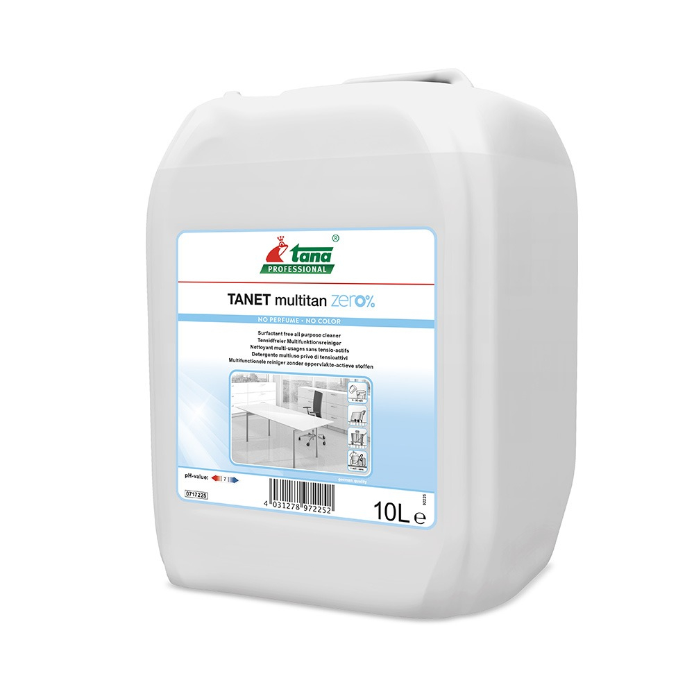 Detergent universal pentru suprafete si pardoseli Tanet Multitan Zero canistra 10 l,  Tana Professional