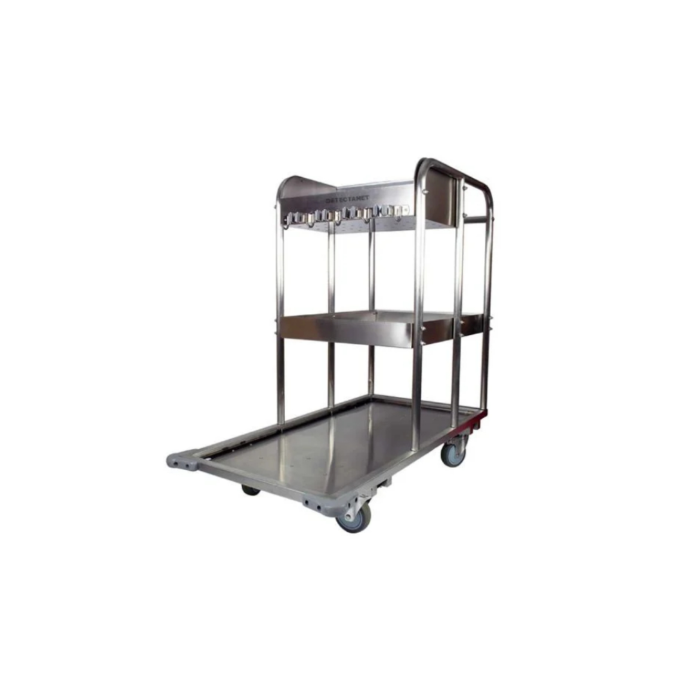Carucior metal detectabil, inox, pentru curatenie, Detectamet