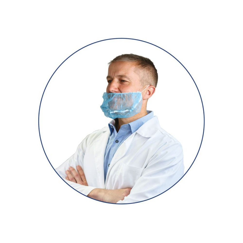 Protectie barba metal-detectabila non-woven, Detectamet