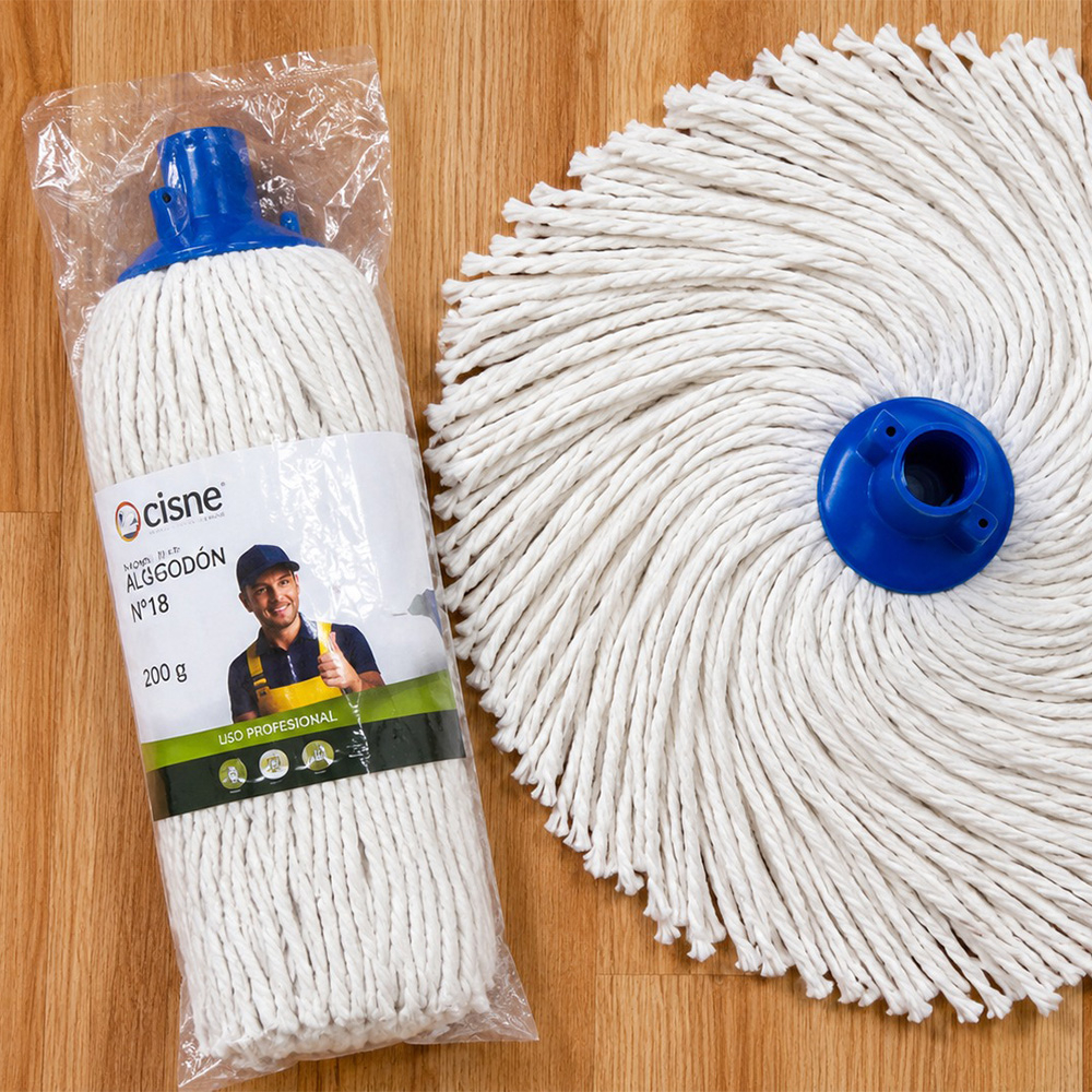Mop franjurat din bumbac alb Wet Mop, 200 g, Mopatex