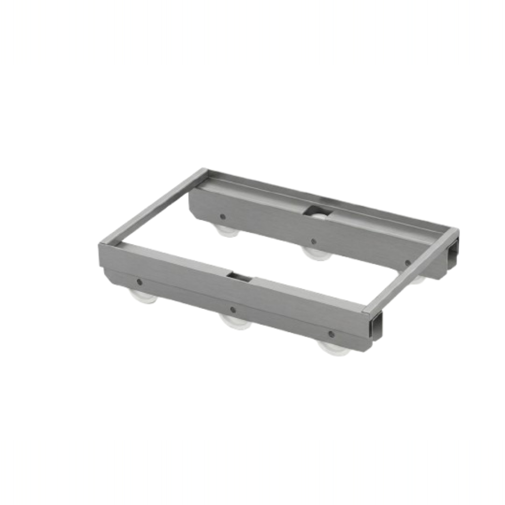Carucior transport containere 655 x 415 mm, inox (6 roti), AWE